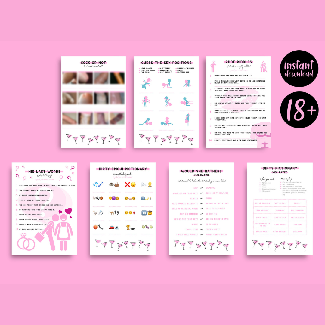 Printable Hen Party Bundle 7 Hen Do Games Instant Download Pepped Parties
