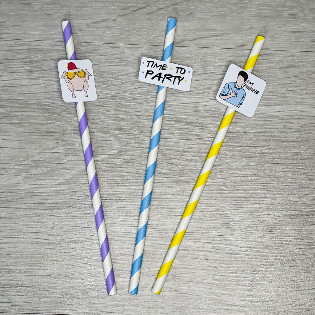 Friends Party Paper Straws - 12 Pack