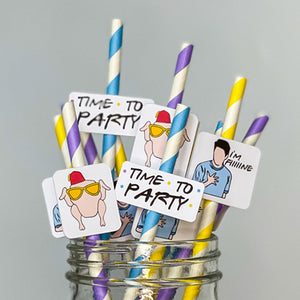 Friends Party Paper Straws - 12 Pack