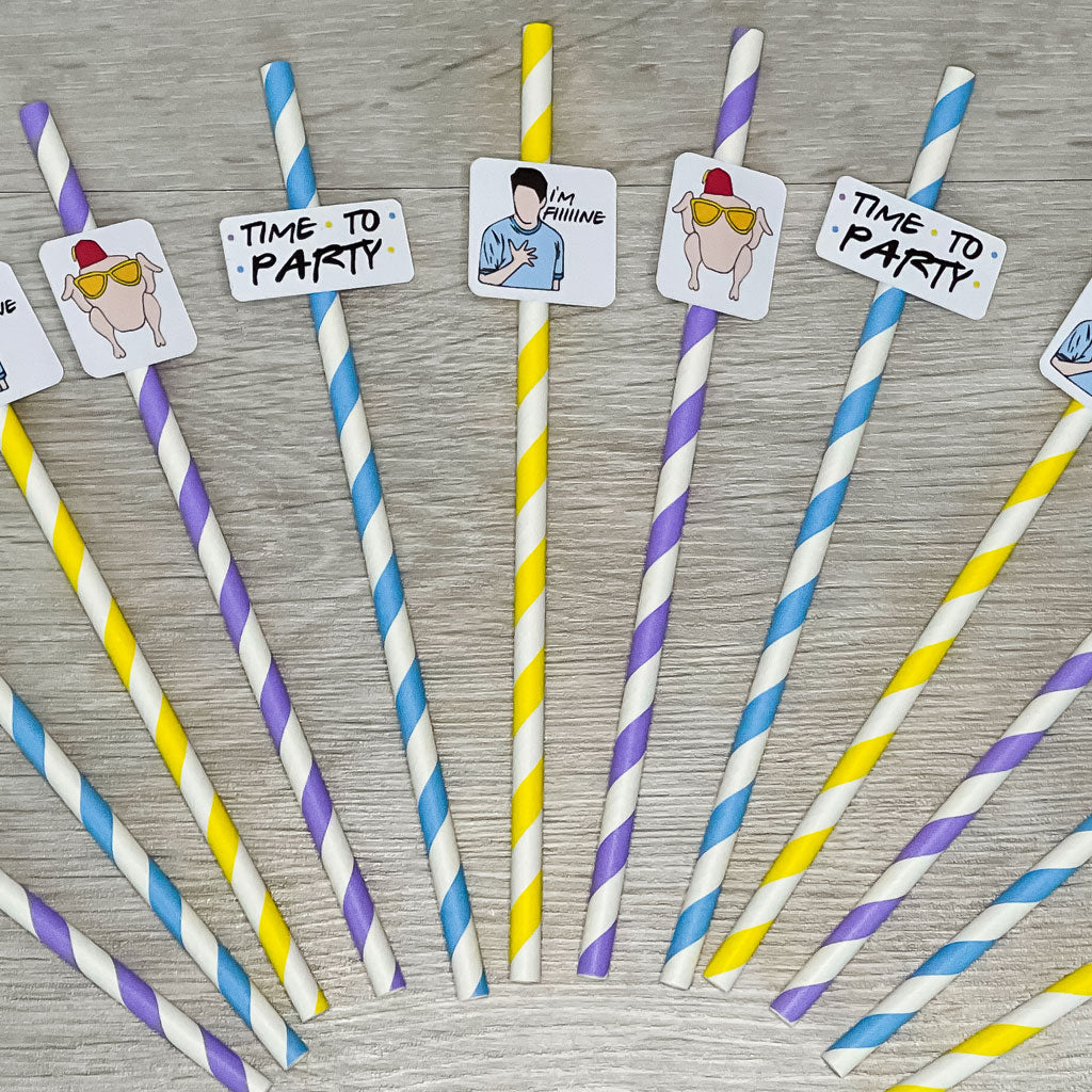 Friends Party Paper Straws - 12 Pack