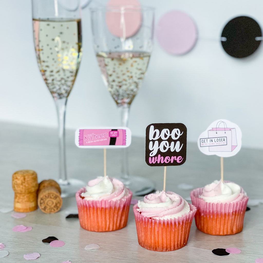 Mean girls cupcakes with diy cupcake toppers  Mean girls party, Girls  party themes, Girls party decorations