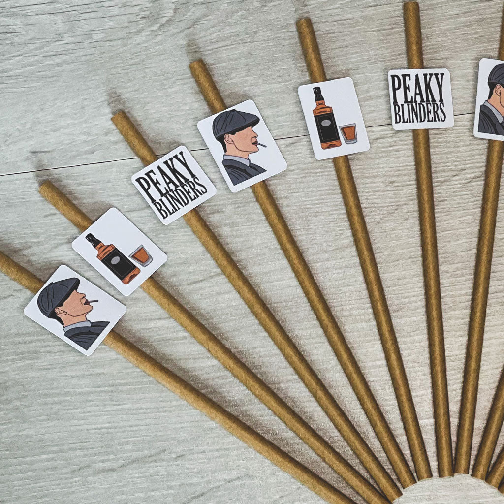 Peaky Blinders Party Paper Straws - 12 Pack