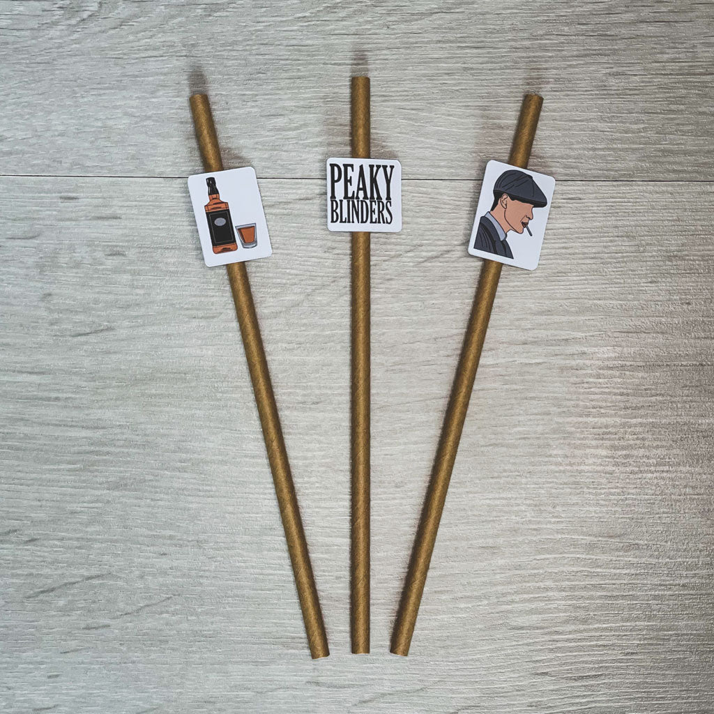 Peaky Blinders Party Paper Straws - 12 Pack