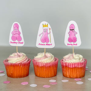 Penis Party Cake Toppers - 12 Pack