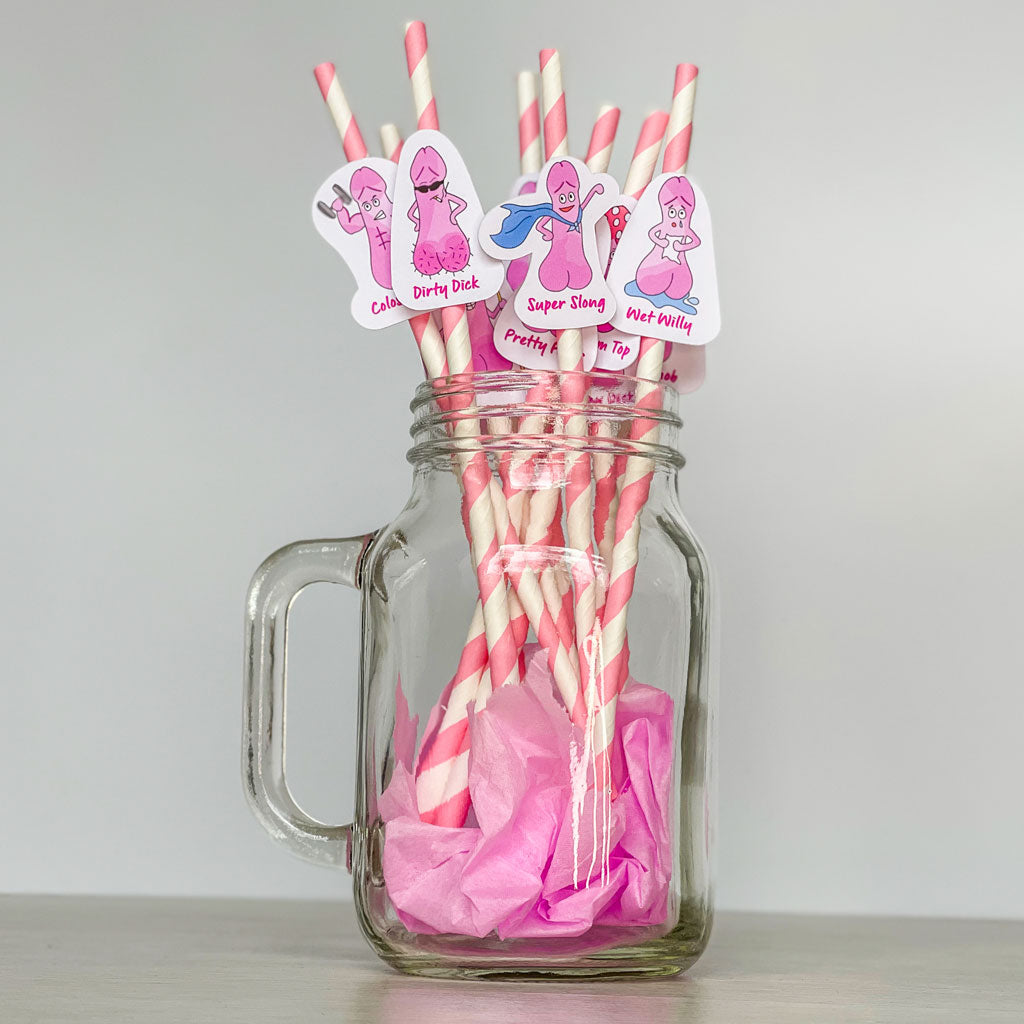 Penis Party Paper Straws - 12 Pack