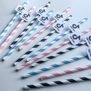 TikTok Inspired Party Paper Straws - 12 Pack